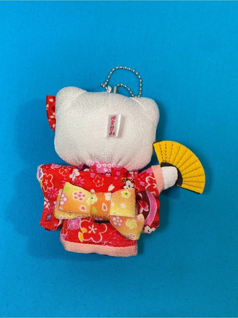 Sanrio Hello Kitty Red & Pink Floral Kimono Plush Keychain